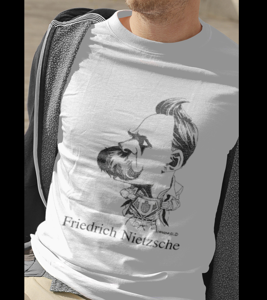 Friedrich Nietzsche Caricature Silhouette Image T-Shirt