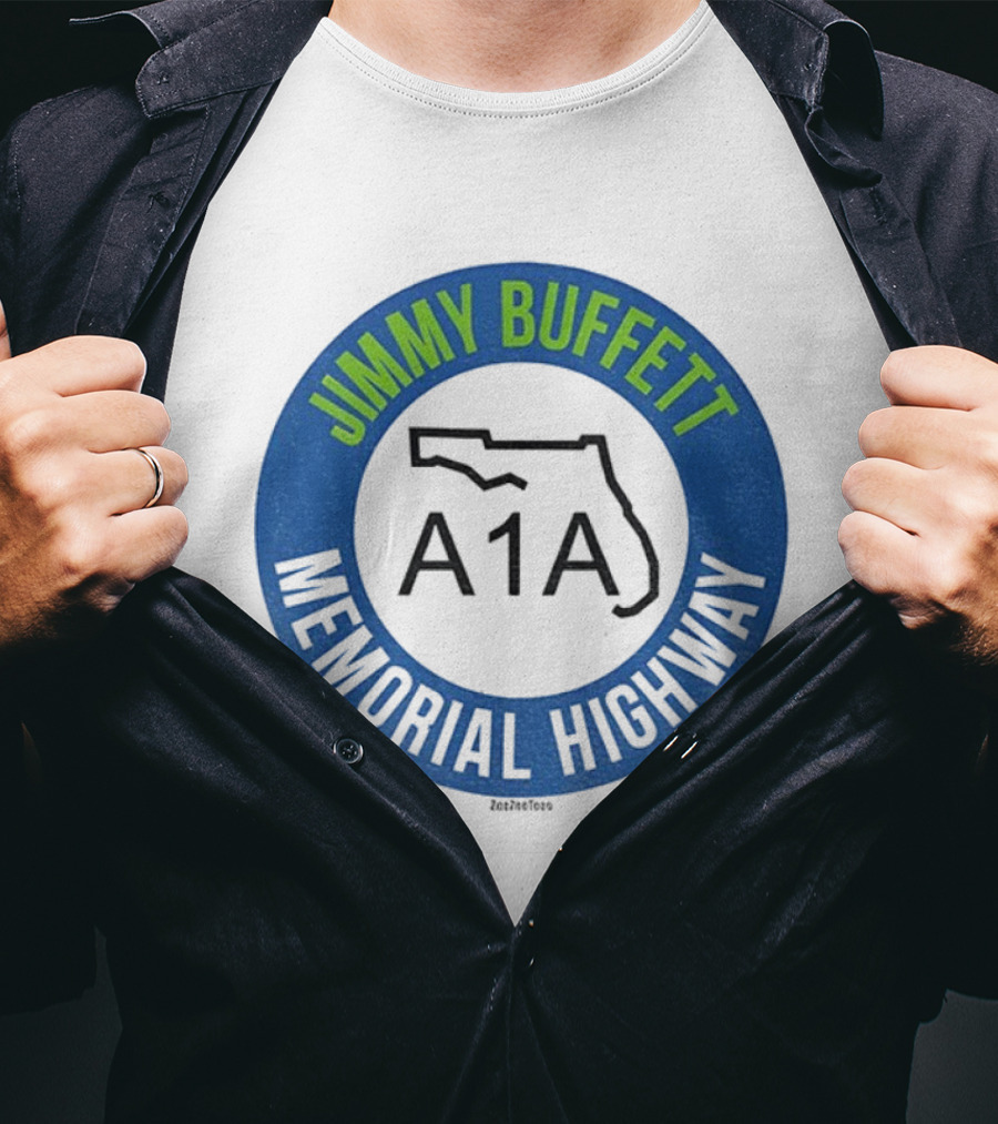Jimmy Buffett A1A Memorial Highway Florida Outline T-Shirt