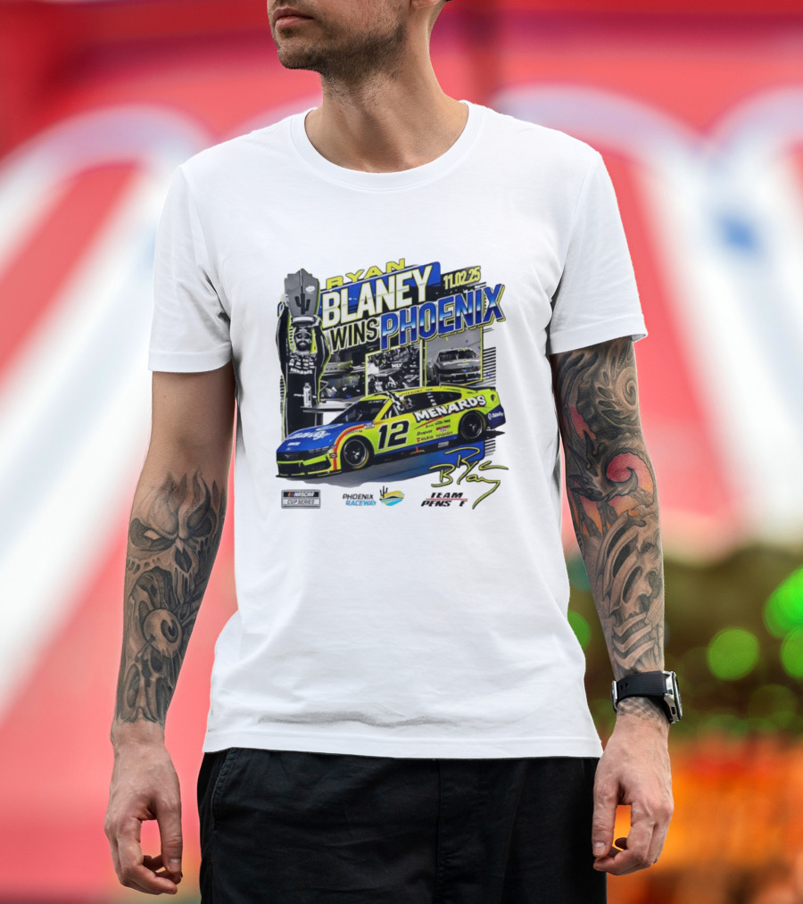 Ryan Blaney Wins Phoenix 11.02.25 NASCAR Cup Series Menards 12 Car Championship Race Phoenix Raceway T-Shirt