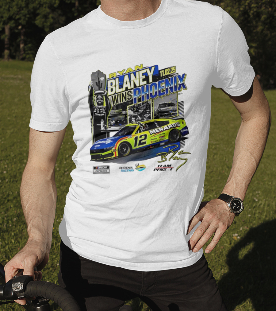 Ryan Blaney Wins Phoenix 11.02.25 NASCAR Cup Series Menards 12 Car Championship Race Phoenix Raceway T-Shirt