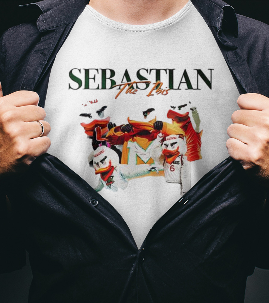 Miami Hurricanes Sebastian The Ibis Basketball Team Spirit T-Shirt
