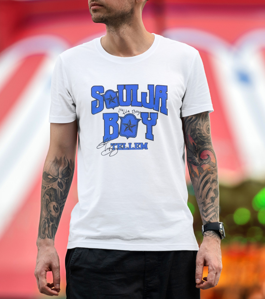 Soulja Boy Tellem Blue Star Signature Halloween Vintage T-Shirt