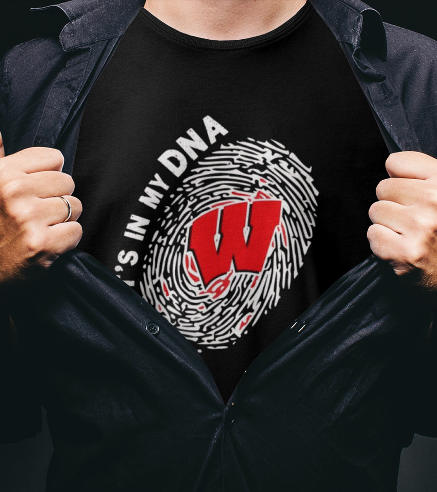 Wisconsin Badgers W It's In My DNA Fingerprint T-Shirt