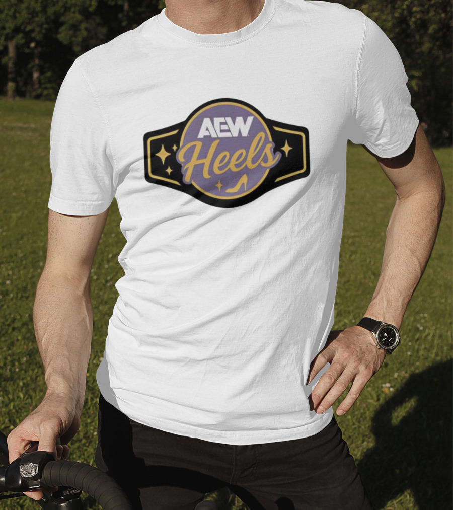 AEW Heels Belt High Heel Stars T-Shirt