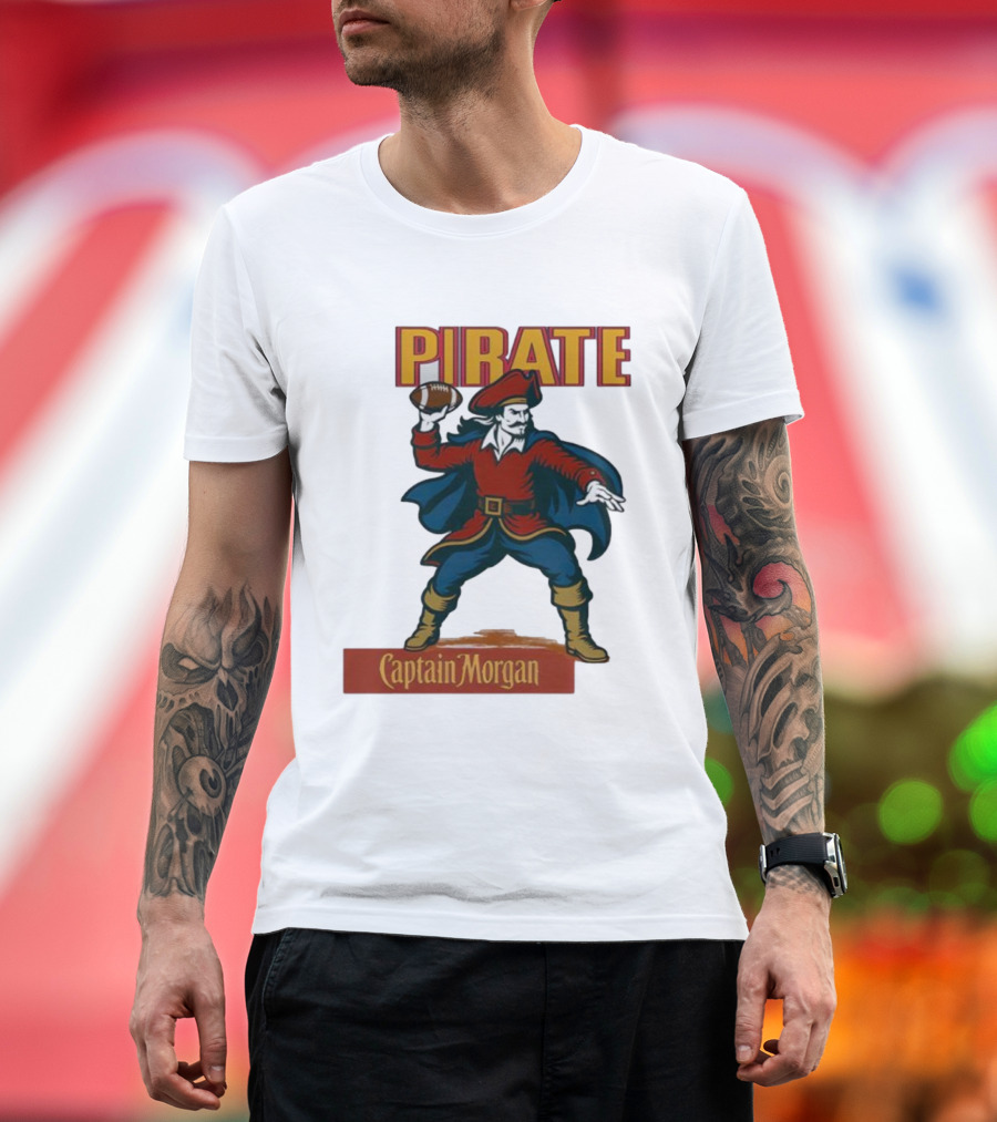 Captain Morgan Pirate Football Throwback T-Shirt