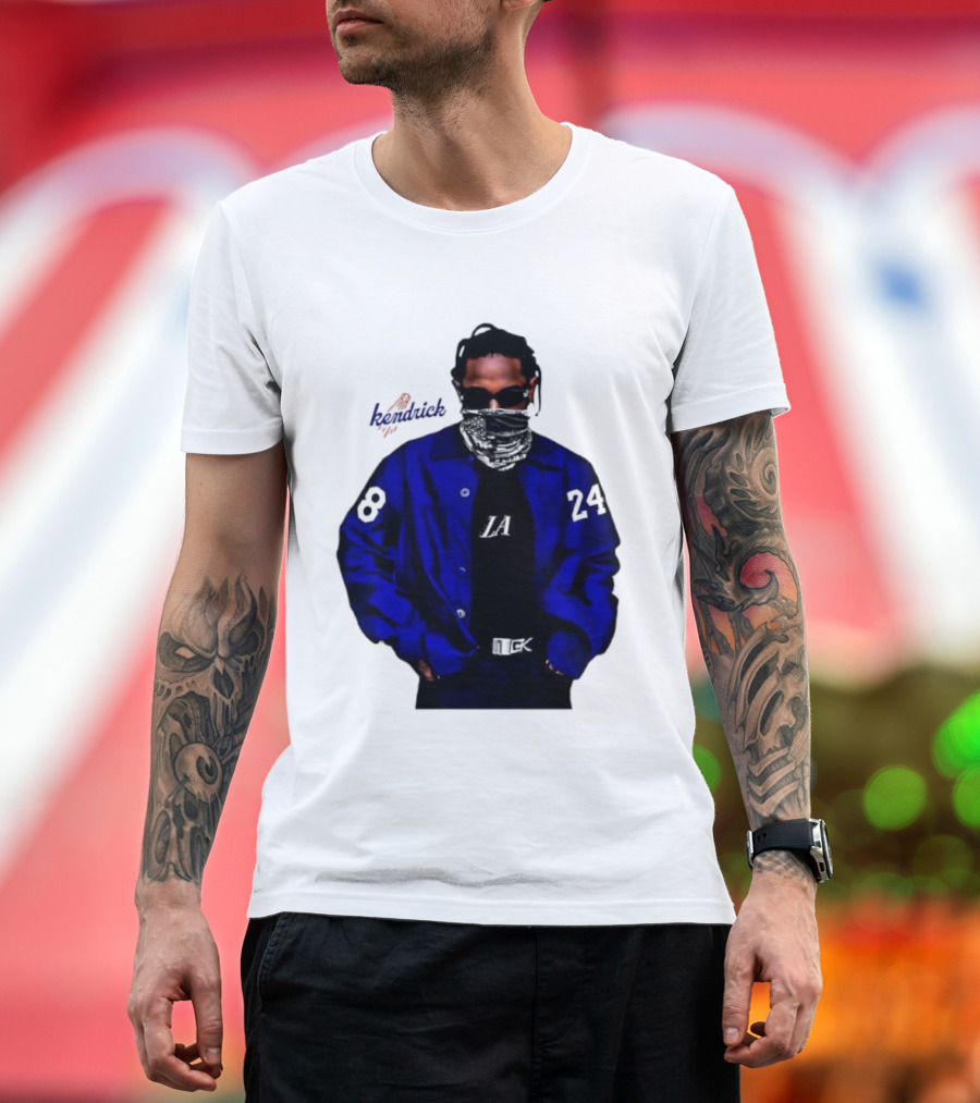 Dodgers LA Kendrick Lamar Blue Jacket Image T-Shirt