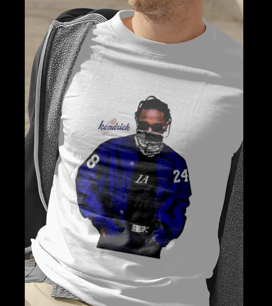 Dodgers LA Kendrick Lamar Blue Jacket Image T-Shirt
