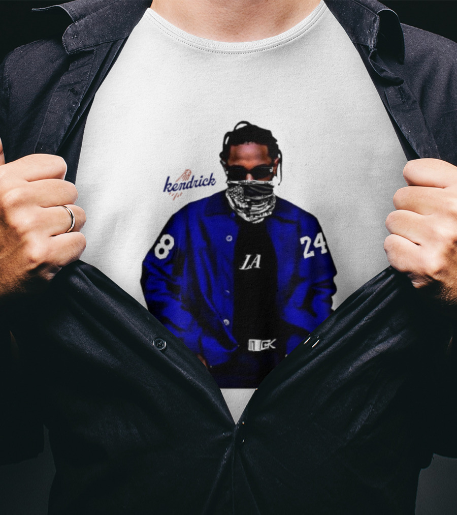 Dodgers LA Kendrick Lamar Blue Jacket Image T-Shirt