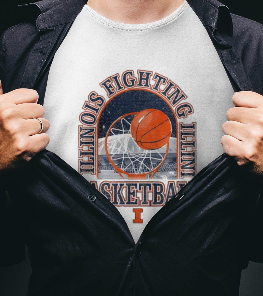 Fighting Illini Basketball Illinois State Farm Center Arch T-Shirt
