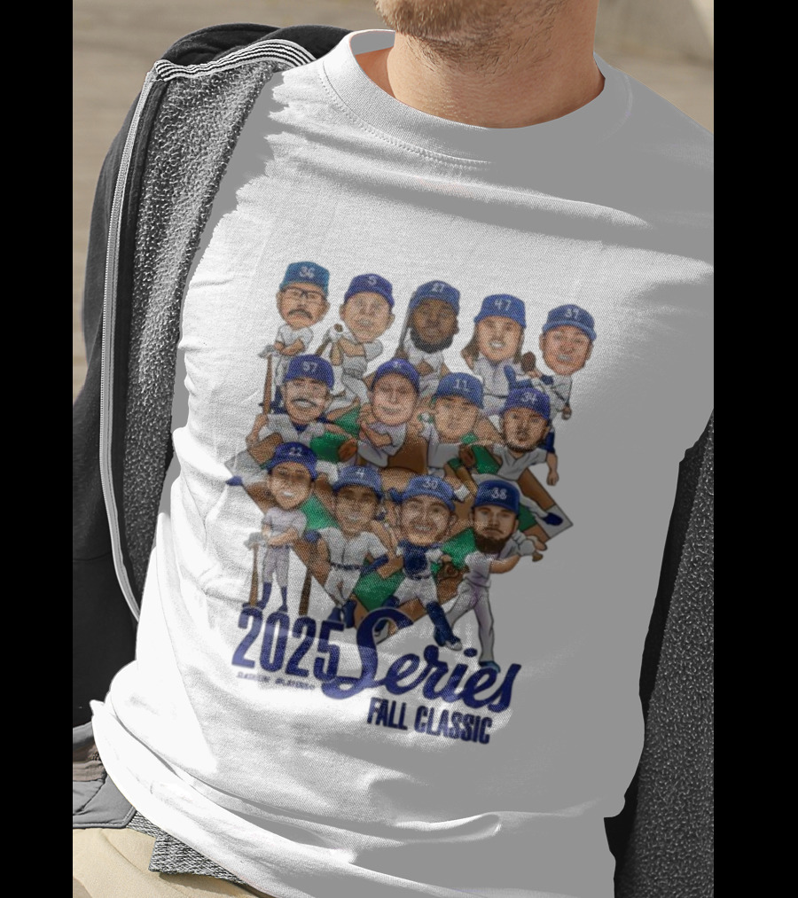 Los Angeles Dodgers 2025 Series Fall Classic Baseball Team Caricature Players T-Shirt