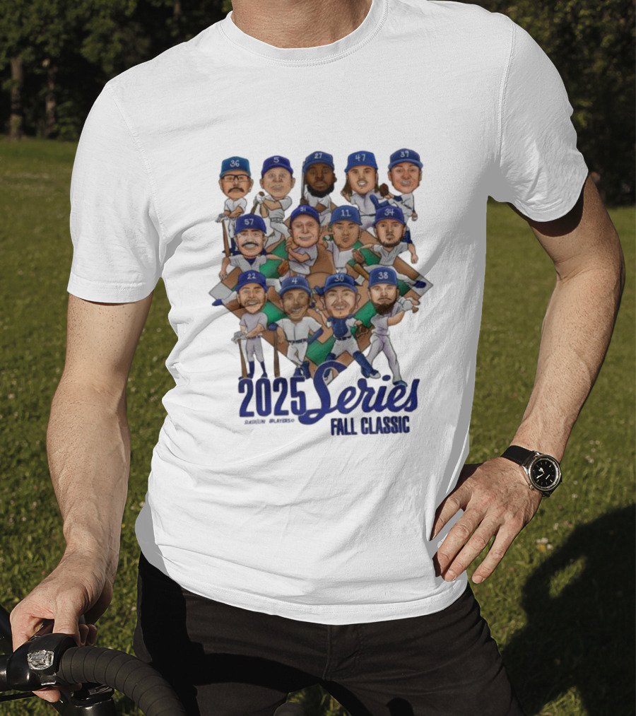 Los Angeles Dodgers 2025 Series Fall Classic Baseball Team Caricature Players T-Shirt