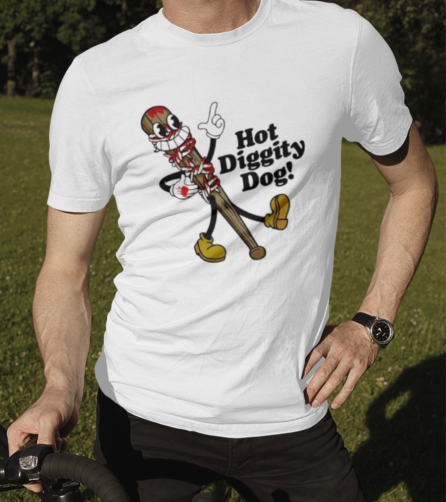 The Walking Dead 15th Anniversary Hot Diggity Dog Bat Character T-Shirt