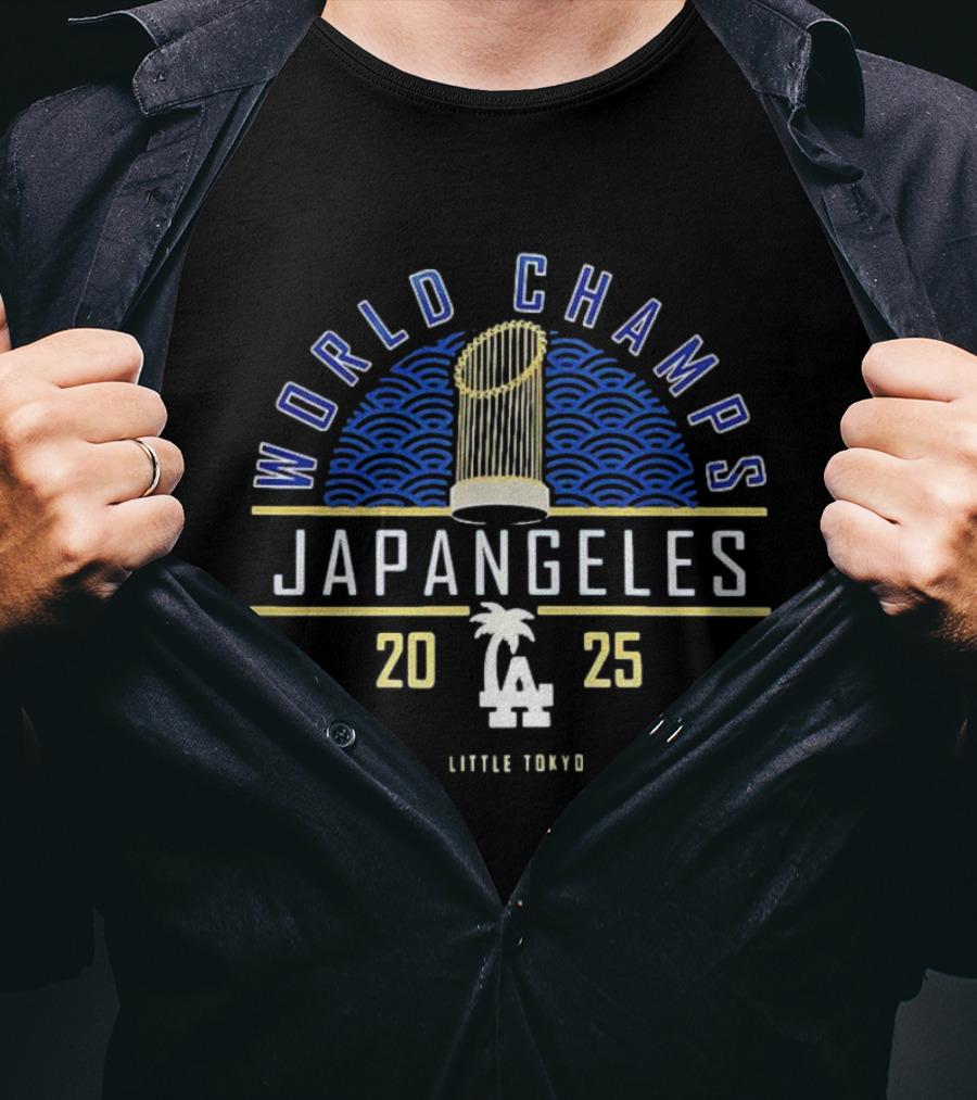 Japangeles World Champs 2025 Little Tokyo LA Palm Trophy T-Shirt