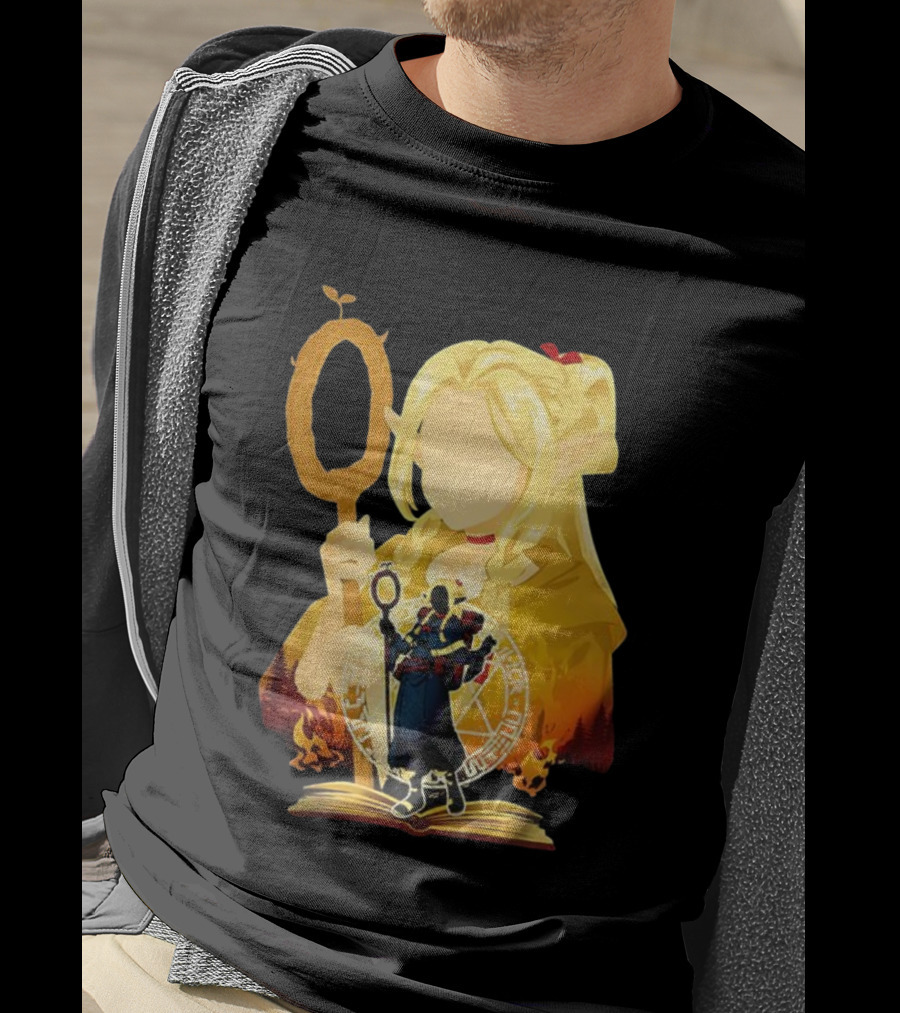 Marcille Donato Delicious In Dungeon Anime Arcane Revival Character With Magic Staff T-Shirt