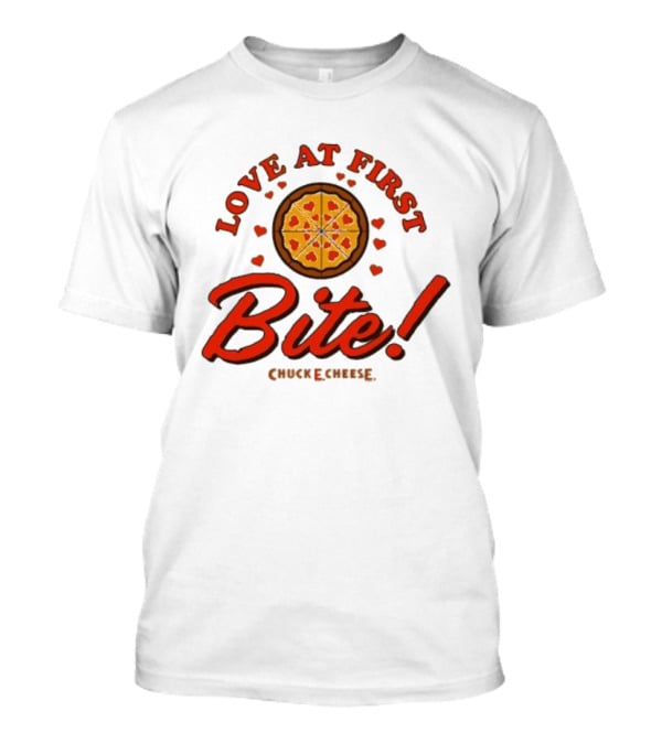 Love At First Bite Chuck E Cheese Pizza Hearts T-Shirt