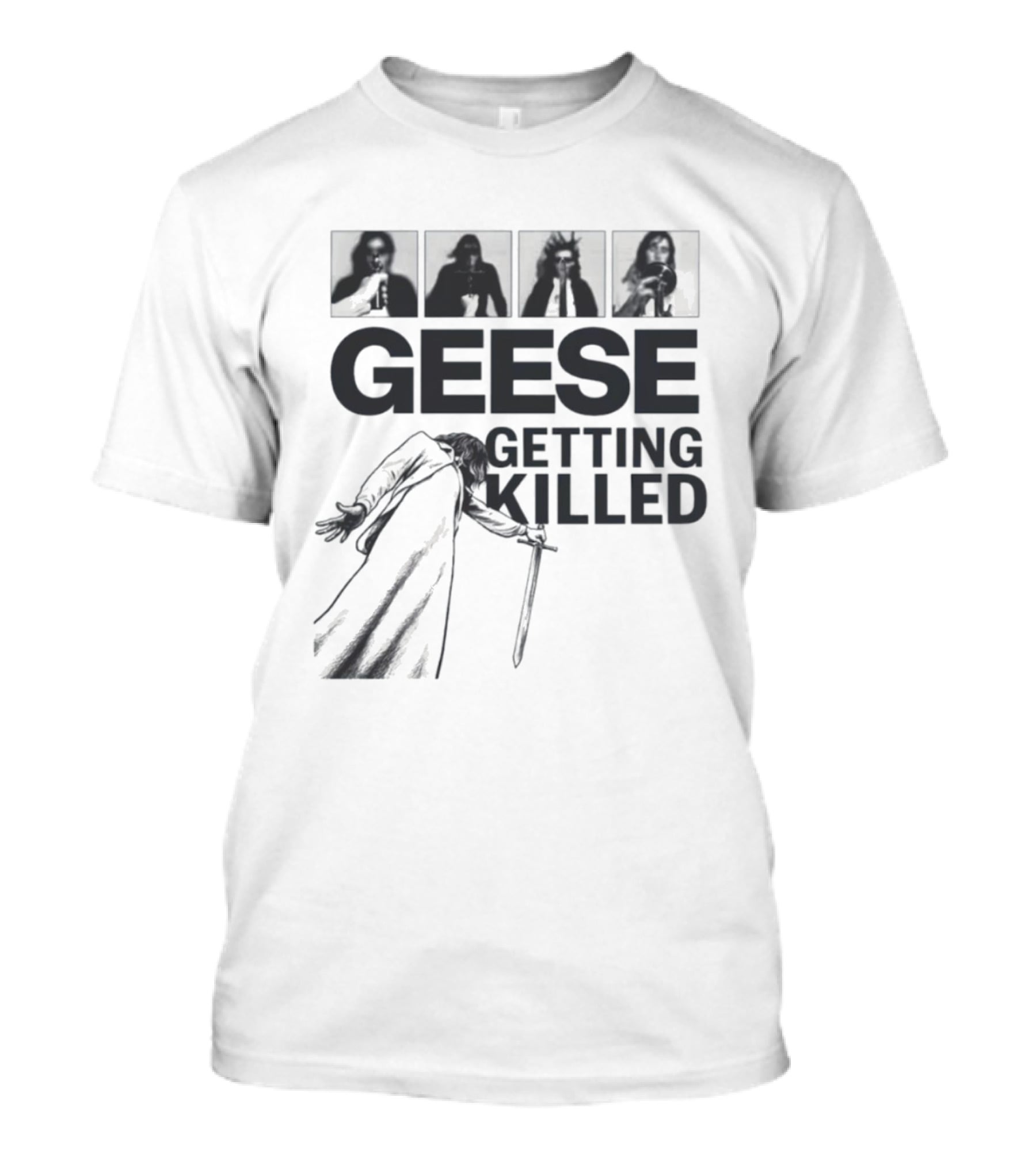 Geese Getting Killed Band Album Cover Style T-Shirt