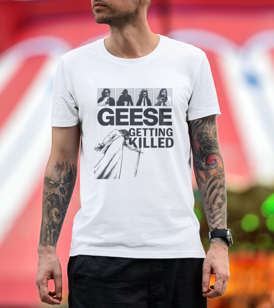 Geese Getting Killed Band Album Cover Style T-Shirt