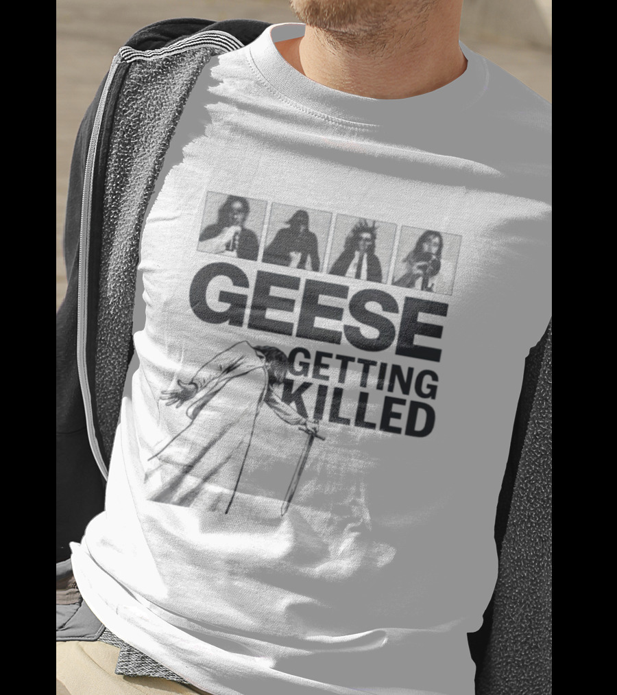 Geese Getting Killed Band Album Cover Style T-Shirt