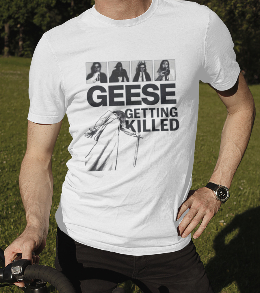 Geese Getting Killed Band Album Cover Style T-Shirt