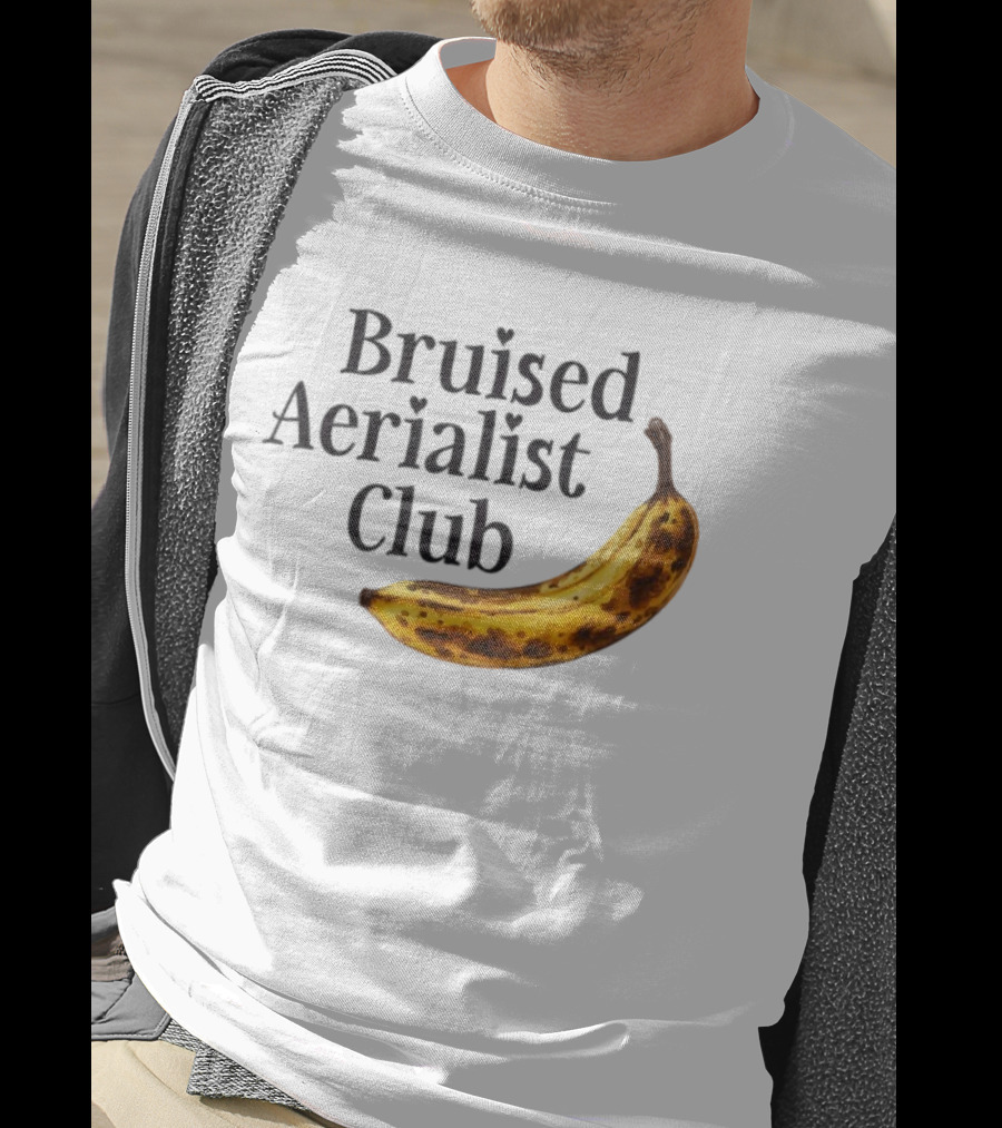 Bruised Aerialist Club Banana Funny Spotted Fruit Design T-Shirt