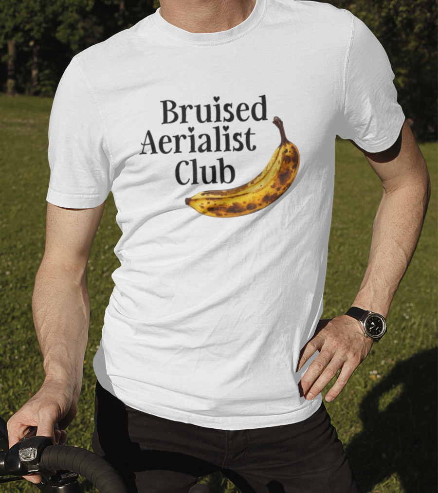 Bruised Aerialist Club Banana Funny Spotted Fruit Design T-Shirt