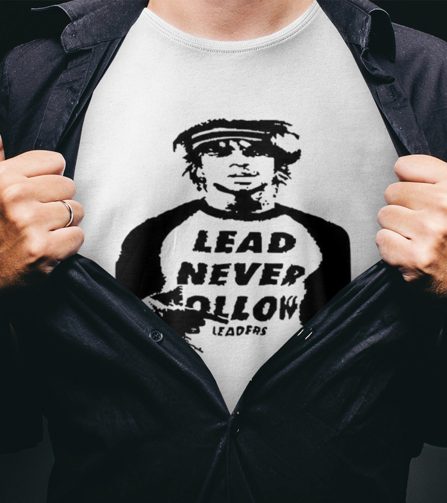 Lead Never Follow Leaders Graphic Illustration Tee T-Shirt