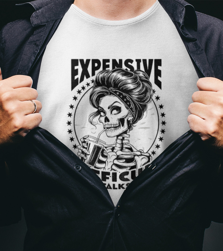 Vintage Girl Skeleton Expensive Difficult And Talks Back T-Shirt