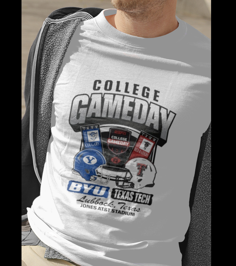 BYU Cougars Vs Texas Tech Red Raiders College Gameday ESPN Jones AT&T Stadium Lubbock Texas T-Shirt