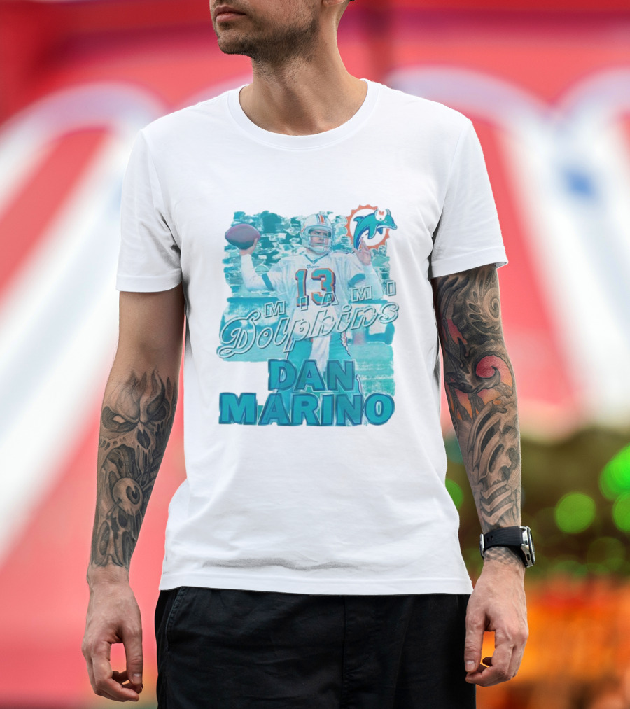 Dan Marino Miami Dolphins Football Number 13 MVP Retro T-Shirt