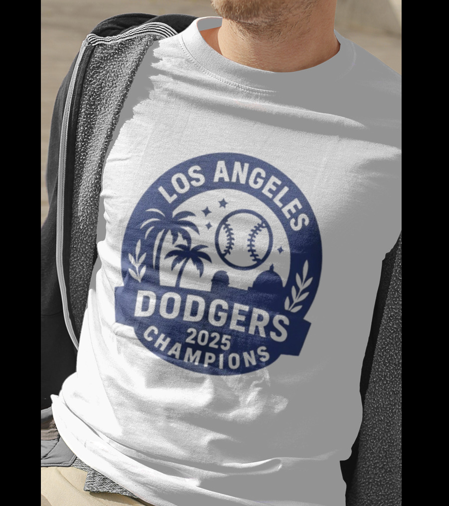 Los Angeles Dodgers 2025 Champions MLB Baseball Palme Stars Vintage Style T-Shirt