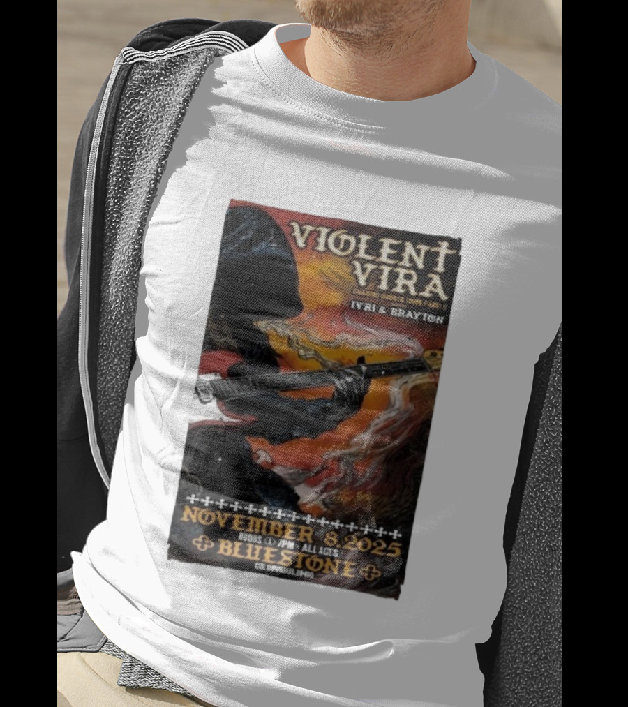 Violent Vira Chasing Ghosts Tour Part II November 8 2025 Bluestone Columbus OH Ivri & Brayton Guitar T-Shirt