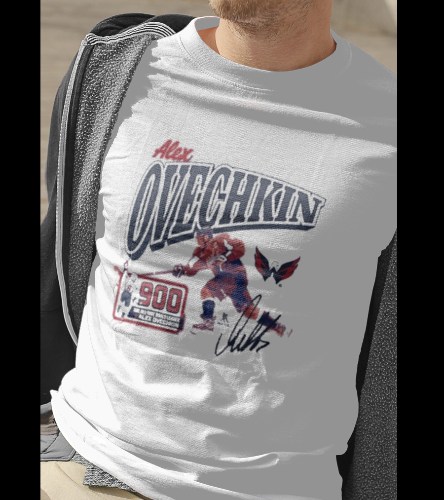 Alexander Ovechkin 900 Goals Legacy Signature Washington Capitals T-Shirt
