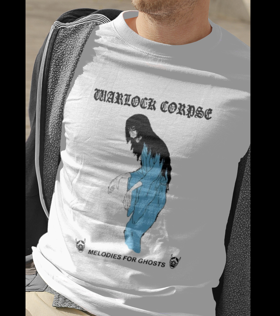 Warlock Corpse Melodies For Ghosts Eerie Blue Spirit Apparition T-Shirt