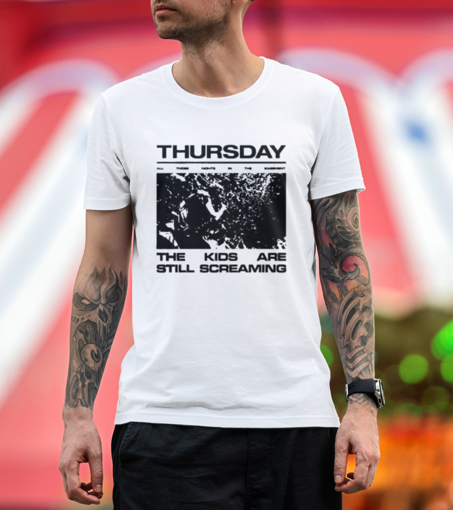 Thursday The Kids Are Still Screaming Grunge Style Vintage Comic Face T-Shirt