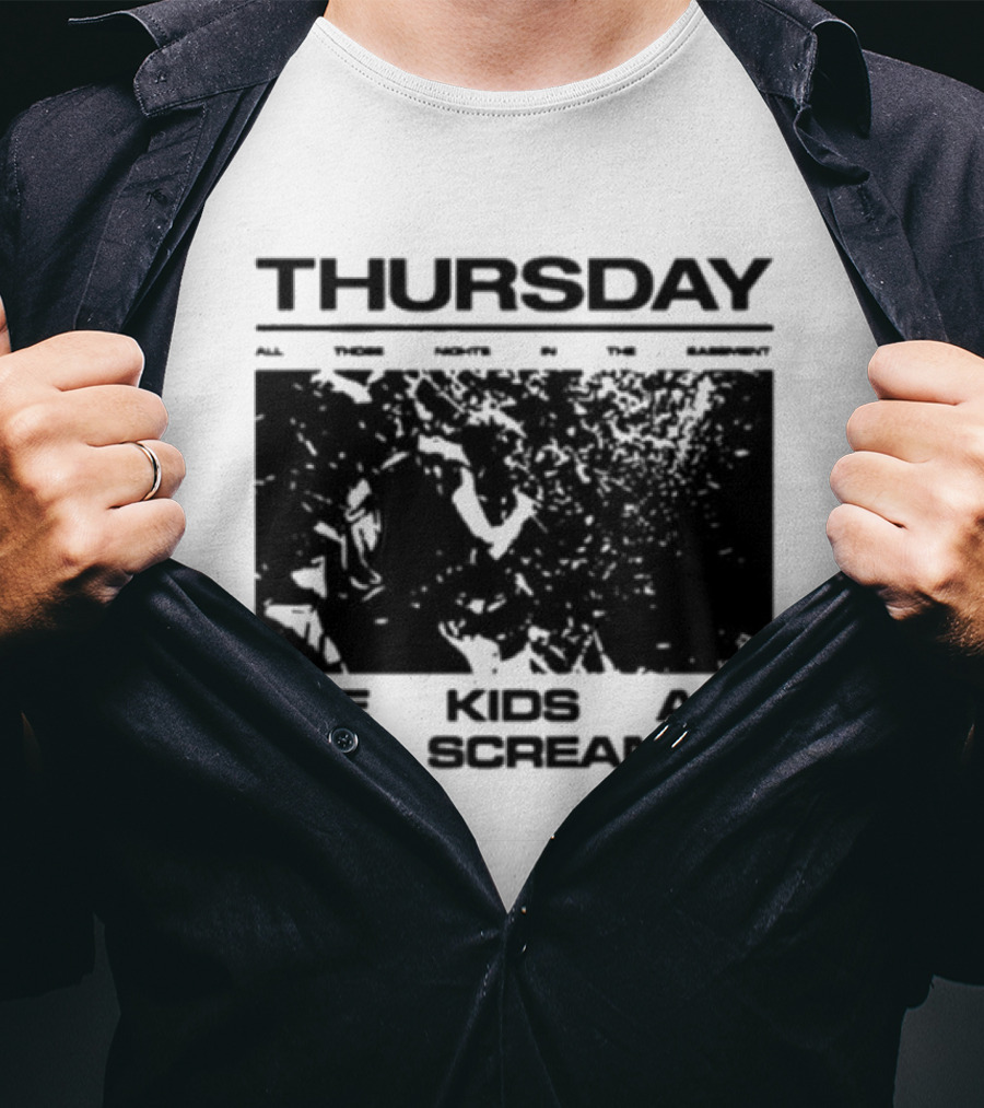 Thursday The Kids Are Still Screaming Grunge Style Vintage Comic Face T-Shirt