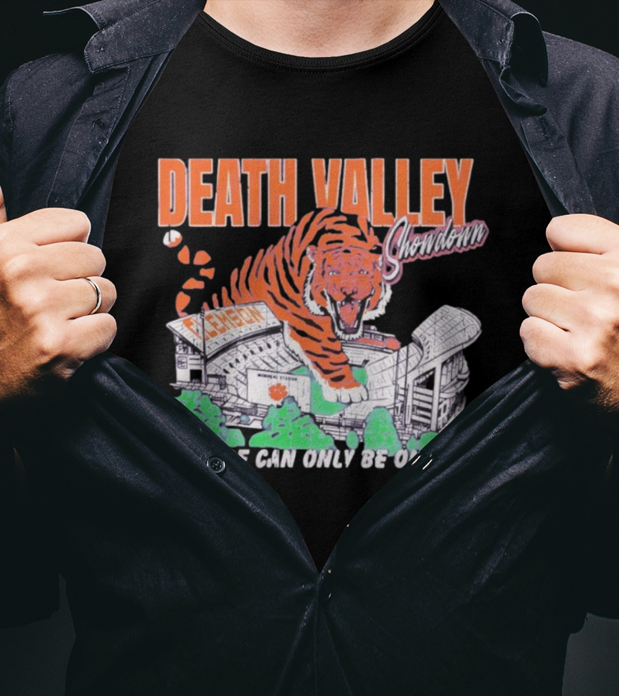 Clemson Tigers Death Valley Showdown There Can Only Be One Memorial Stadium T-Shirt