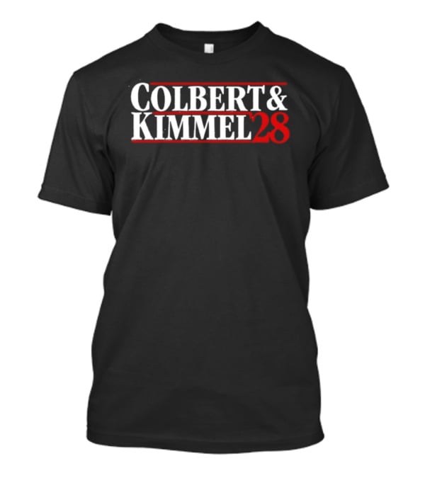 Colbert & Kimmel ’28 Red White Bold Lettering T-Shirt