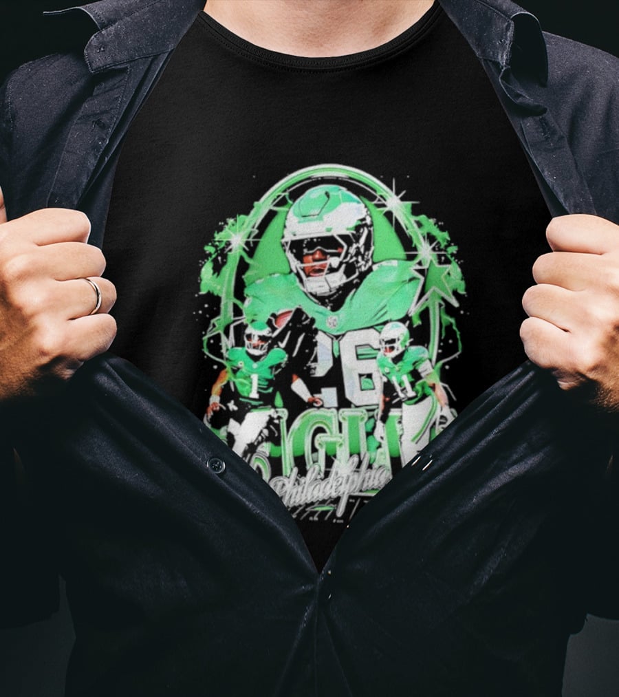 Philadelphia Eagles Jalen Hurts Charles Barkley AJ Brown Trio T-Shirt