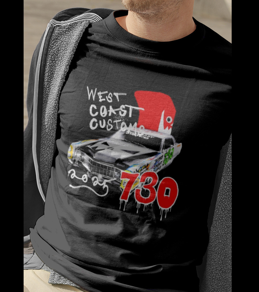 West Coast Customs 2025 Car With Red Shark Fin 730 T-Shirt