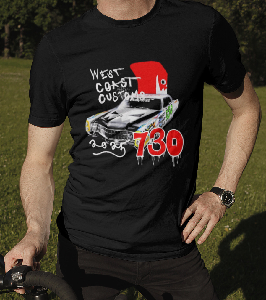 West Coast Customs 2025 Car With Red Shark Fin 730 T-Shirt