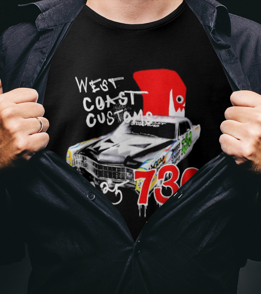 West Coast Customs 2025 Car With Red Shark Fin 730 T-Shirt