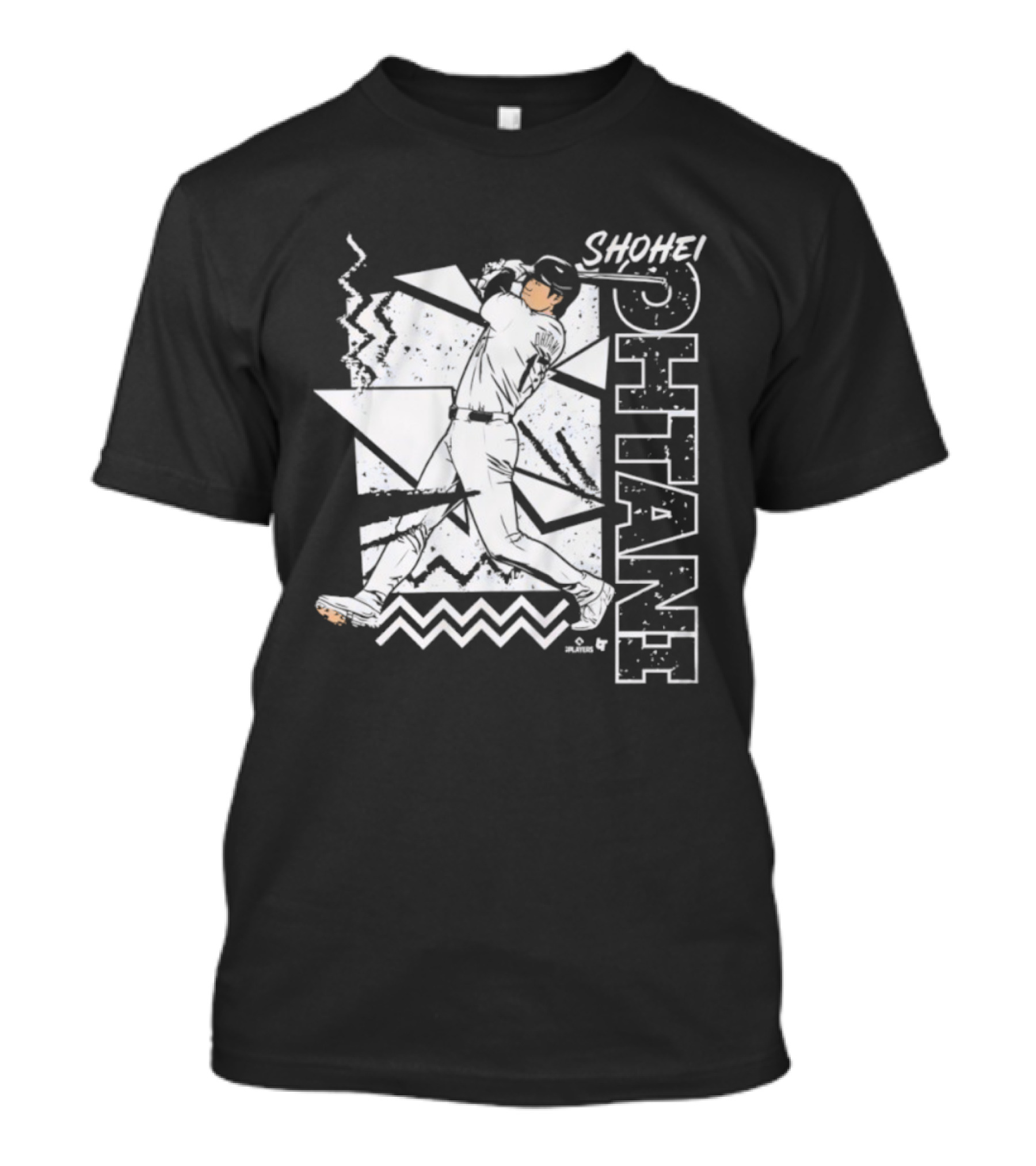 Shohei Ohtani 90s Style Retro Baseball Tribute With Vibrant Geometric Background T-Shirt