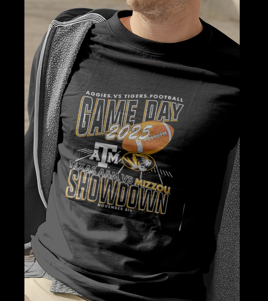 Aggies Vs Tigers Football Game Day 2025 Texas A&M Vs Mizzou Showdown November 8th T-Shirt
