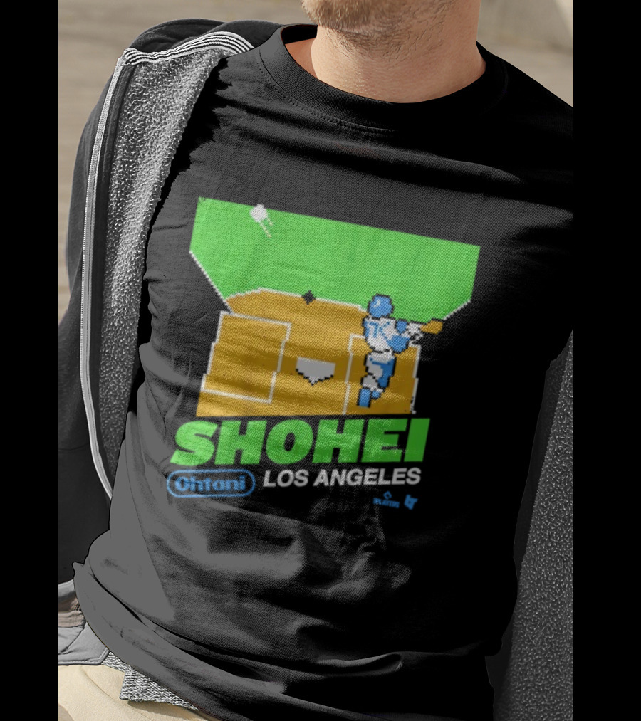 Shohei Ohtani Retro Los Angeles Pixel Art Baseball Game Style T-Shirt