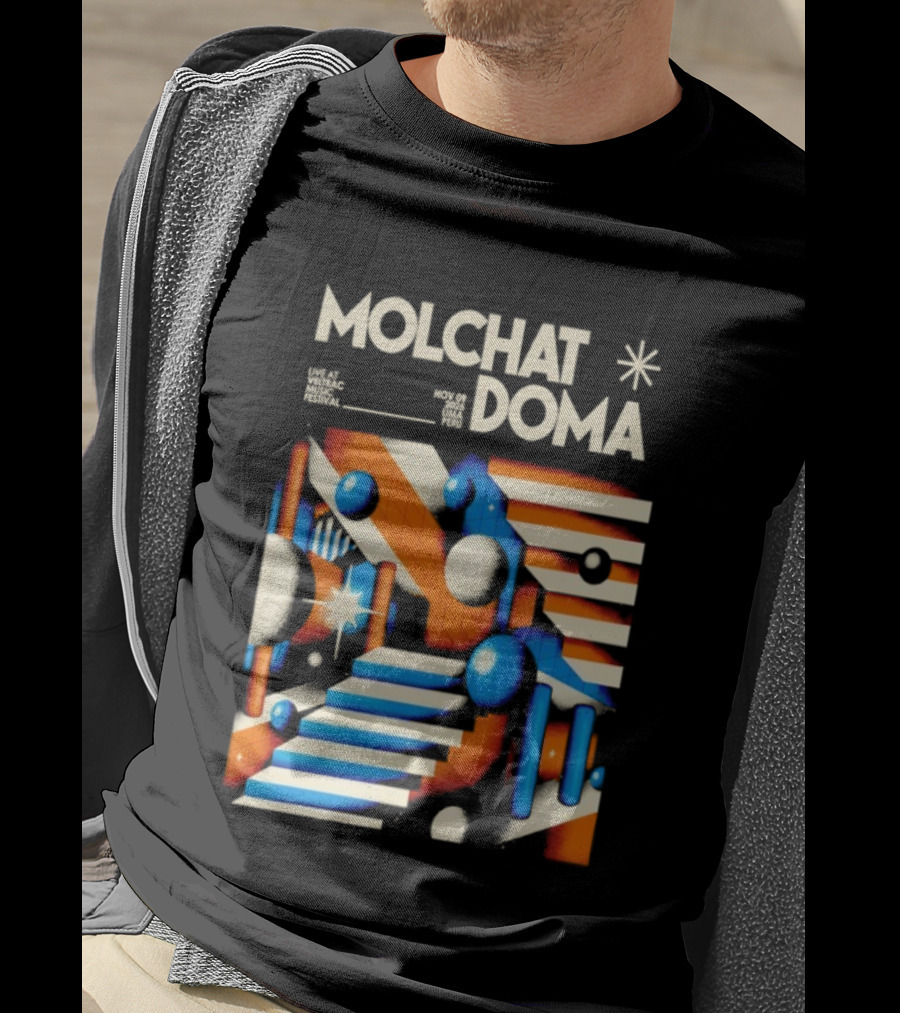 Molchat Doma Veltrac Music Festival 2025 Retro Futuristic Geometric Design T-Shirt