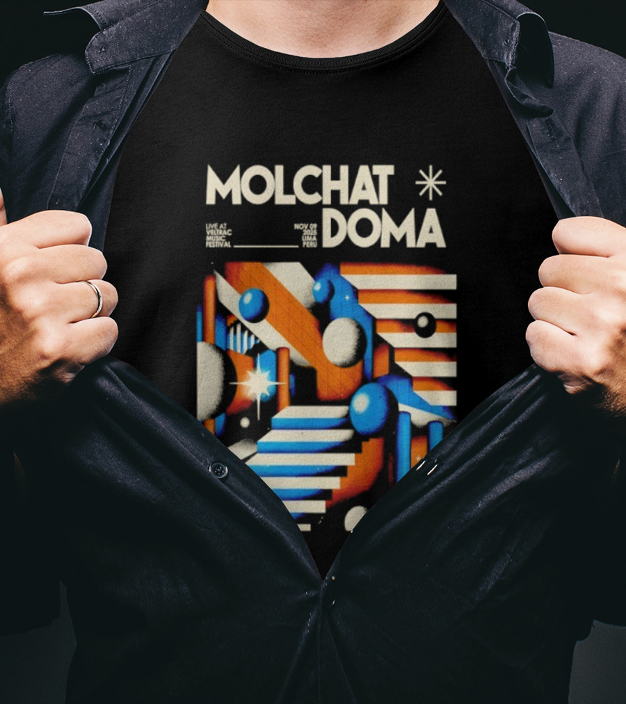 Molchat Doma Veltrac Music Festival 2025 Retro Futuristic Geometric Design T-Shirt