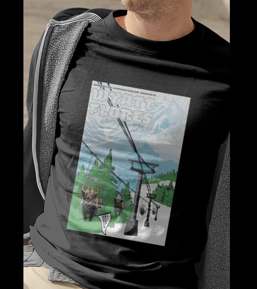 Wyatt Flores Nov 8 2025 Commodore Ballroom Vancouver BC Ski Lift Buffalo Artwork T-Shirt