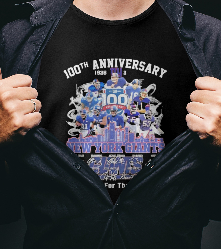 100th Anniversary New York Giants Thank You For The Memories 1925-2025 NFL Legends T-Shirt