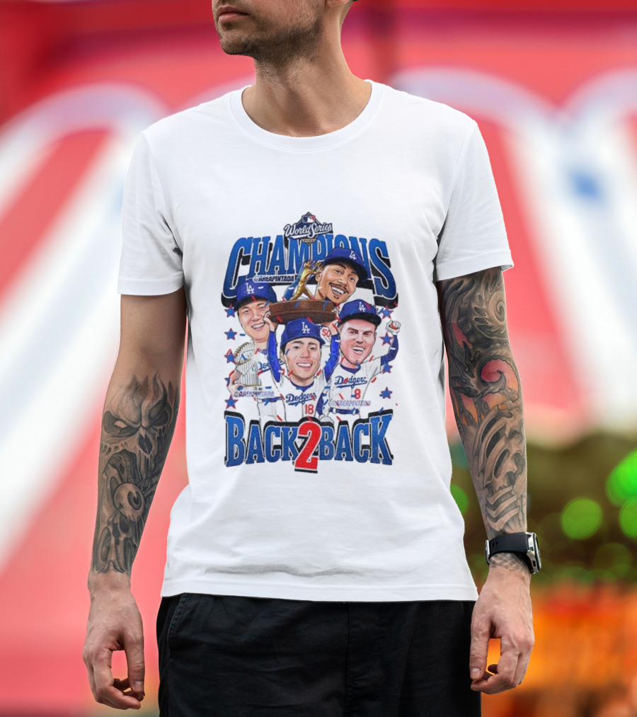 Los Angeles Dodgers World Series Champions Back 2 Back MLB Baseball 2025 T-Shirt