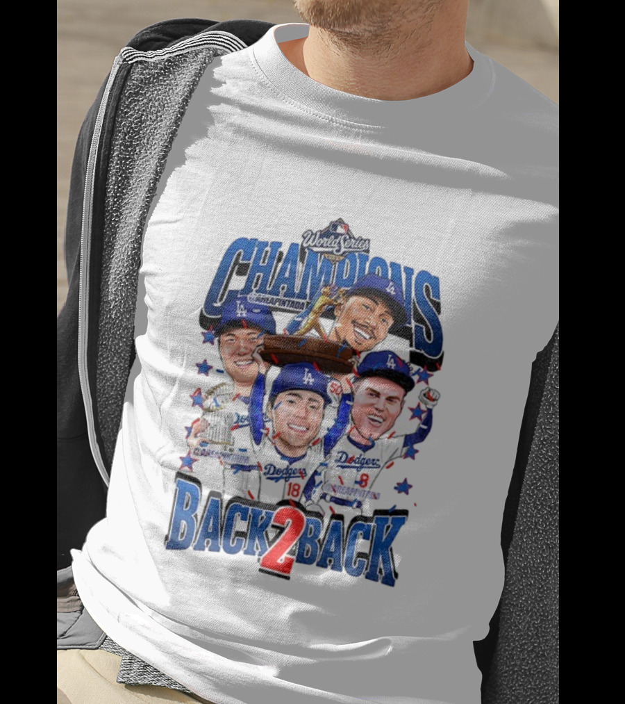 Los Angeles Dodgers World Series Champions Back 2 Back MLB Baseball 2025 T-Shirt